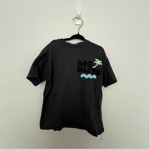 Zara Dark Grey Graphic T-Shirt with Palm Design size 4-5T